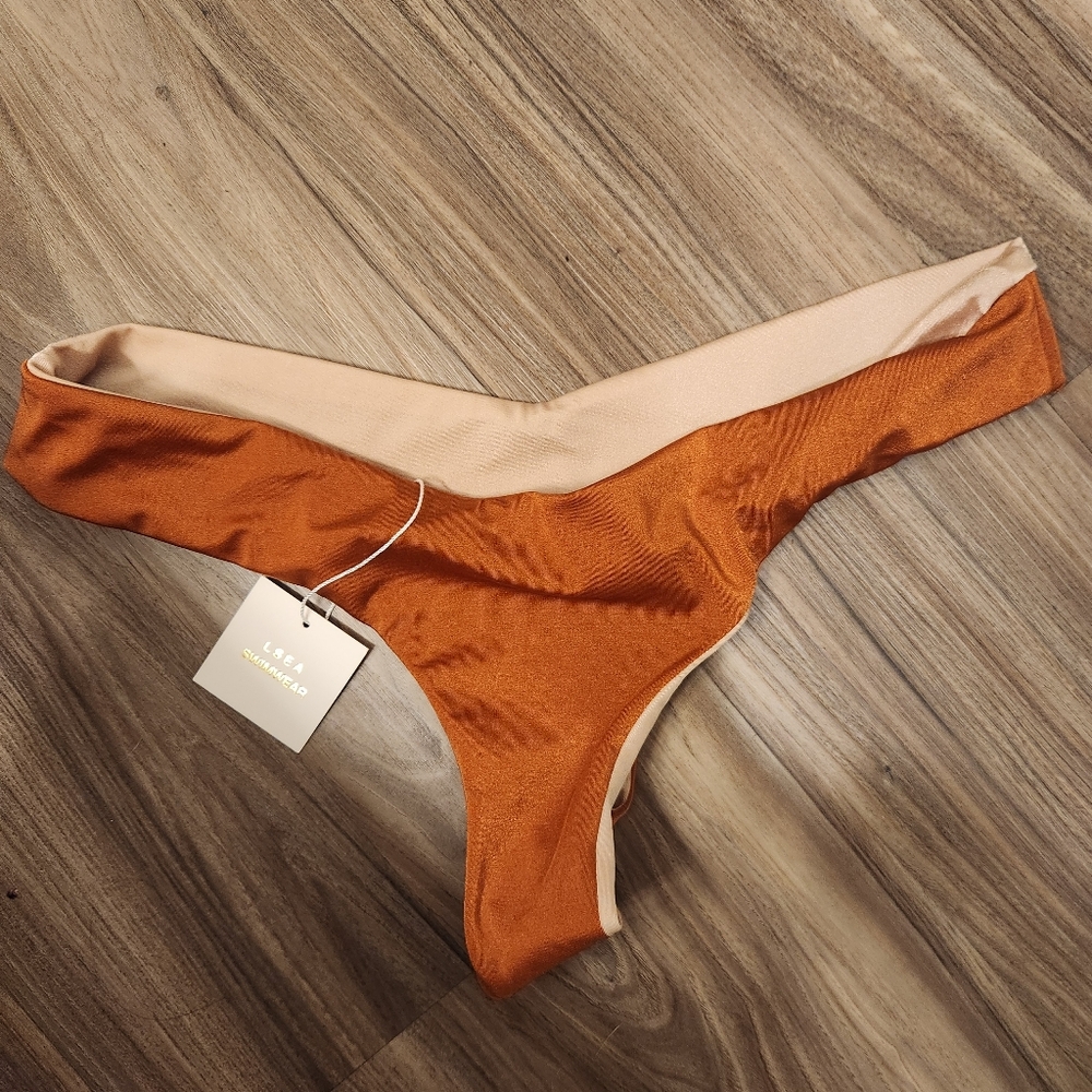 LSEA copper bikini bottom size L nwt